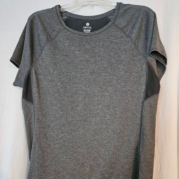 Old Navy Active Breathable Mesh Gray/Black Tee XL - Picture 1 of 7